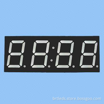 0.56-inch 4 Digit Clock Display, Red Color, Common Anode, White Segment and Black Face